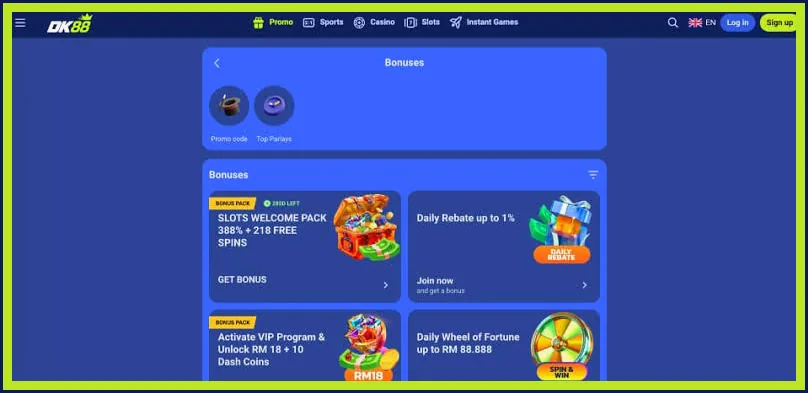 Perbandingan gandaan syarat tawaran DK88 Casino Perbandingan gandaan syarat tawaran DK88 Casino